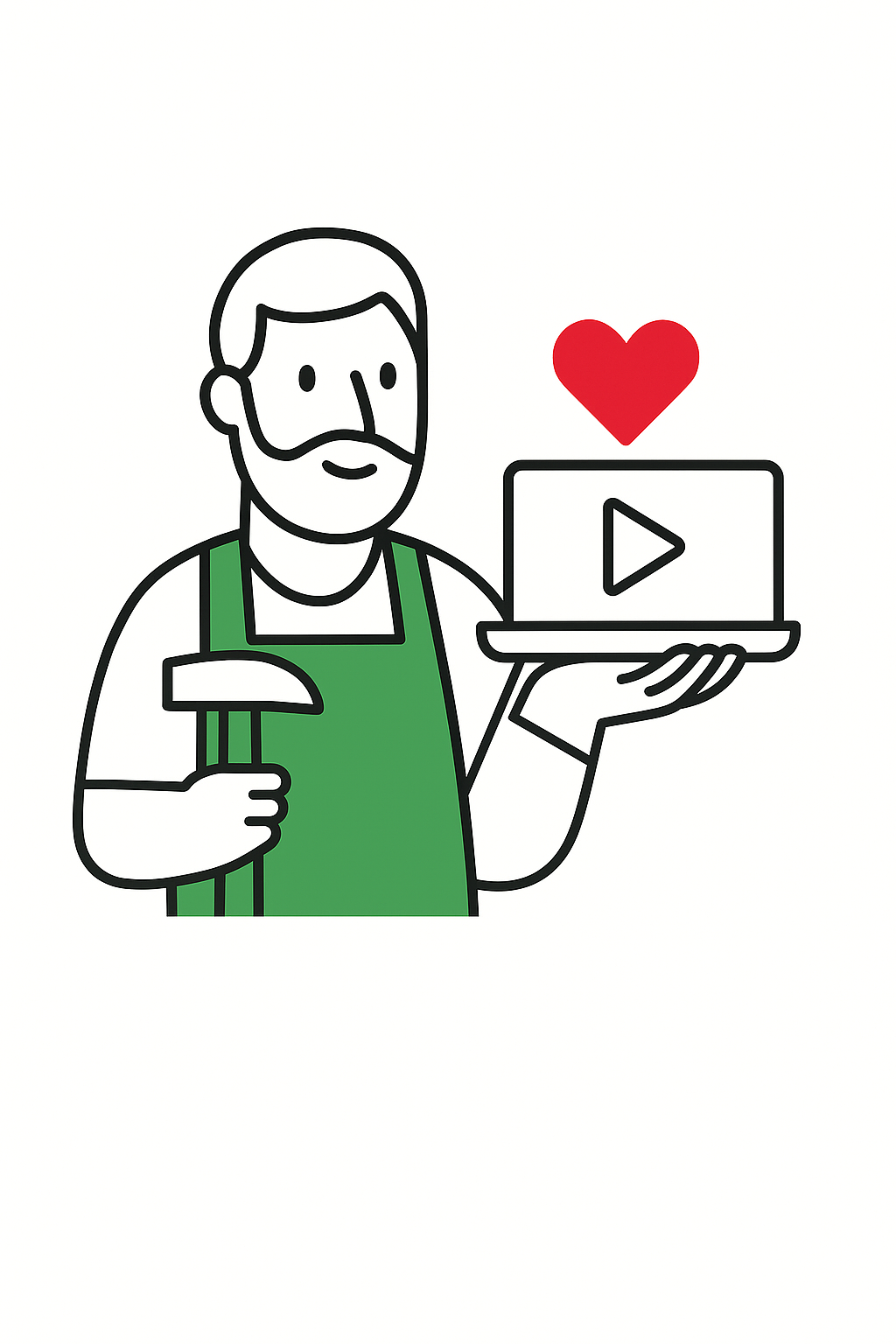 Illustrazione di un artigiano al computer